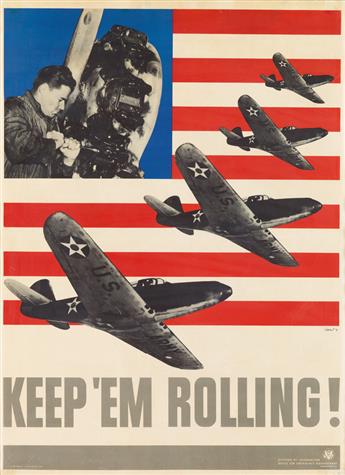 LEO LIONNI (1910-1999). KEEP EM ROLLING! Group of 4 posters. 1941. Each 40x29 inches, 101x75 cm. U.S. Government Printing Office, [Was